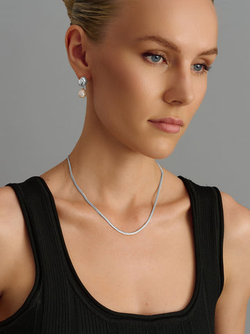 Nialaya Women's Necklace Snake Chain Necklace in Silver Snake Chain Necklace in Silver 16 Inches WNECK_320